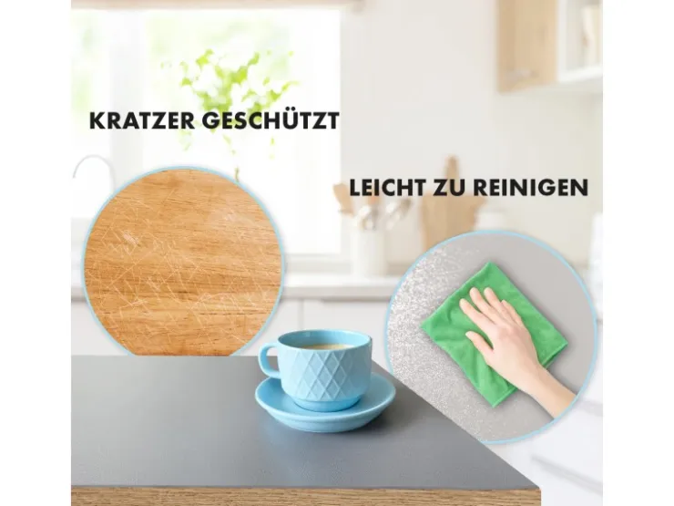 Karat Tischfolie Empire mit Abgeschrägter Kante Hellgrau 100 x 190 cm* Tischdecken