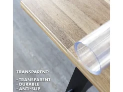 Karat Tischfolie Imperial Transparent Mattiert mit Abgeschrägter Kante 90 x 90 cm