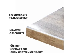 Karat Tischfolie Imperial Transparent Mattiert mit Abgeschrägter Kante 90 x 165 cm