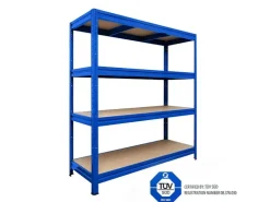 Karat Weitspannregal Schwerlastregal Blau Traglast 1200 kg 200 x 150 x 80 cm* Schwerlastregal