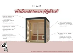 Karibu Saunahaus Seros 3 Anthrazit/Anthrazit* Sitzbänke