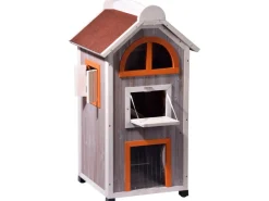 Dobar Katzenhaus "Fancy Cat" aus Holz für draußen und drinnen FSC®