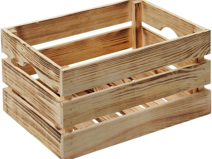 Kesper Holzkiste Kiefer geflammt 23 cm x 30 cm 40 cm 27 l* Flaschenregale