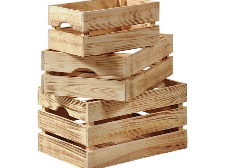 Kesper Holzkiste Kiefer geflammt 15 cm x 30 cm 40 cm 18 l* Flaschenregale