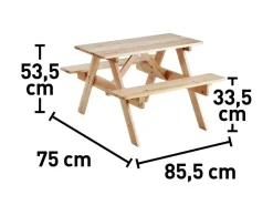 Kinder-Bierzeltgarnitur Talara FSC-Tannenholz Natur