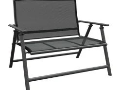 Klappbank Vigo Aluminium Textilen Grau-Schwarz 96 cm x 118 cm x 67 cm* Sitzbänke