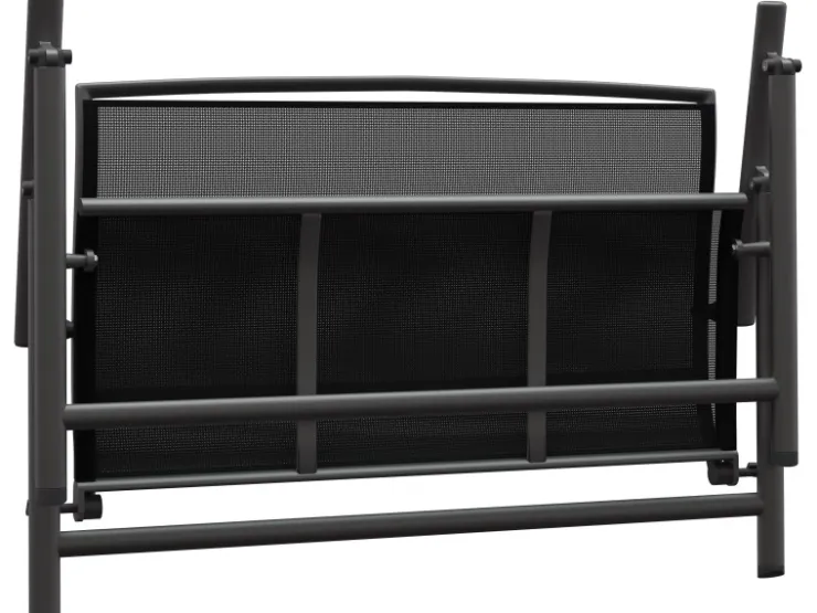 Klappbank Vigo Aluminium Textilen Grau-Schwarz 96 cm x 118 cm x 67 cm* Sitzbänke
