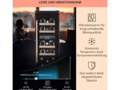 Klarstein Vinovilla Victoria 17 Duo Weinkühlschrank 2 Kühlzonen Touch 17 Flaschen 4 Regale* Flaschenregale