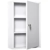 kleankin Medizinschrank mit Schloss 3 Fächer Stahl Weiß 40 x 18 x 60 cm* Aufbewahrung