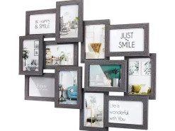 Kobolo Bilderrahmen Collage BIG GREY Holz Grau Antik 12 Bilder 54x61 cm* Kerzen Gestalten