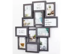 Kobolo Bilderrahmen Collage BIG GREY Holz Grau Antik 12 Bilder 54x61 cm* Kerzen Gestalten