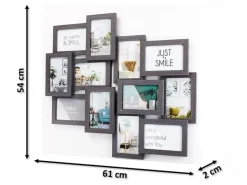 Kobolo Bilderrahmen Collage BIG GREY Holz Grau Antik 12 Bilder 54x61 cm* Kerzen Gestalten