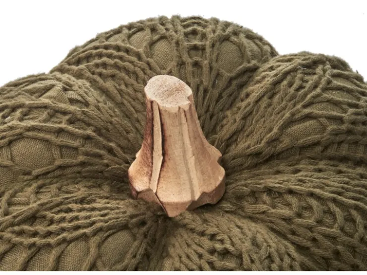 Kobolo Dekokürbis Kürbis aus Textil Set aus 3 Größen Dunkelgrün
