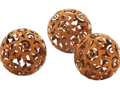 Kobolo Gartenkugel KALURA Rostoptik 3er Set Durchmesser 12 cm* Dekorative Figuren