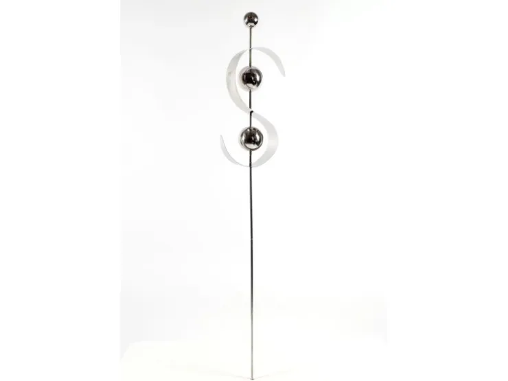 Kobolo Gartenstecker Dekostecker WAVE aus Edelstahl Silber H140 cm