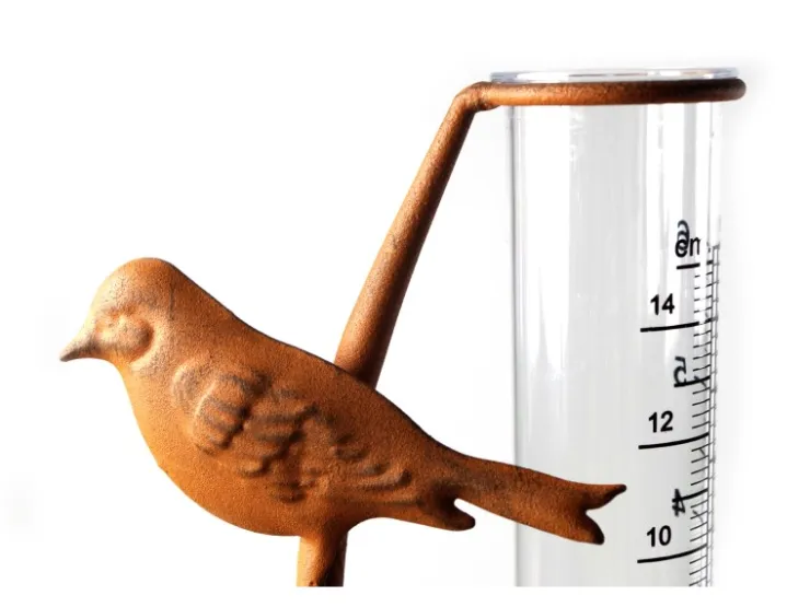Kobolo Gartenstecker RUSTY BIRDS in Rostoptik mit Niederschlagsmesser* Dekorative Figuren