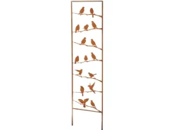Kobolo Gartenstecker VÖGEL Rankhilfe Metall Naturrost 39x1x139 cm* Dekorative Figuren