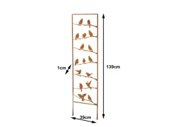 Kobolo Gartenstecker VÖGEL Rankhilfe Metall Naturrost 39x1x139 cm* Dekorative Figuren