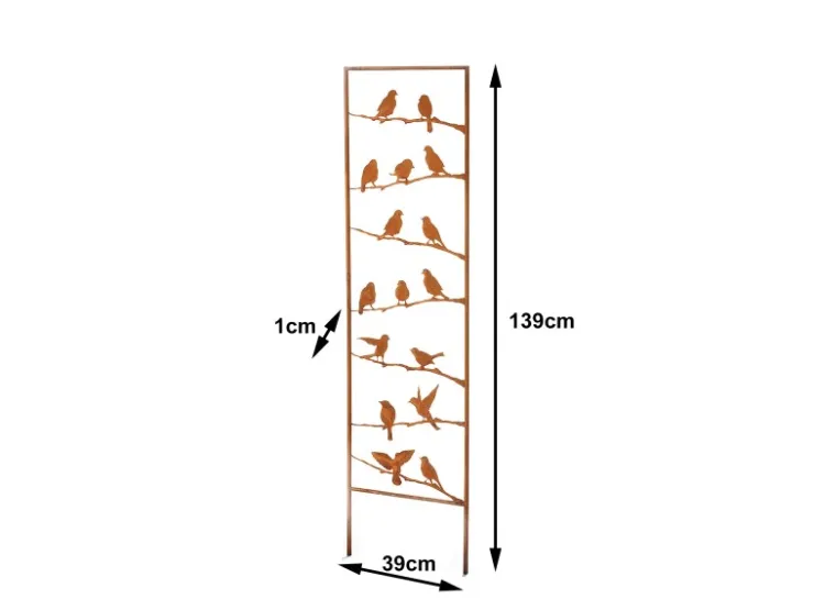 Kobolo Gartenstecker VÖGEL Rankhilfe Metall Naturrost 39x1x139 cm* Dekorative Figuren