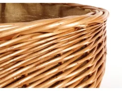 Kobolo Kaminholzkorb Holzkorb für Kaminholz aus Weide mit Jutefutter