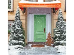 Kobolo Kerzenhalter Teelichthalter Laterne CHRISTMAS aus Metall Rostoptik XL