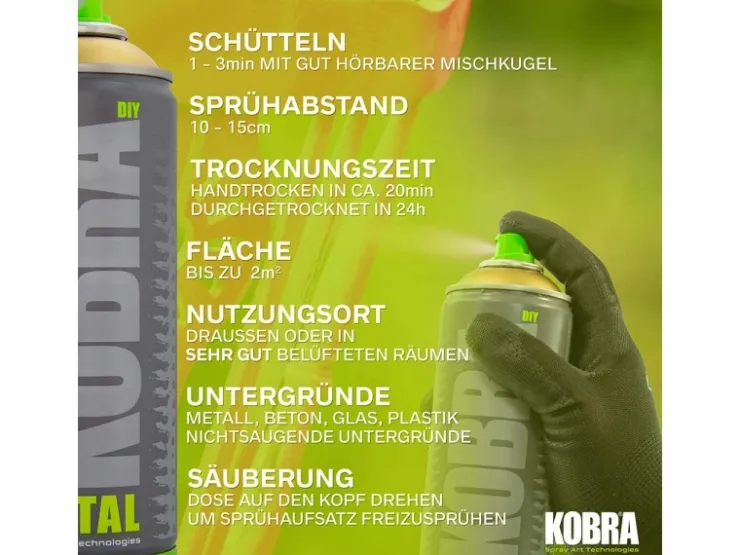Kobra DIY Metallic Spray 400ml Gold Glänzend* Sprühlacke