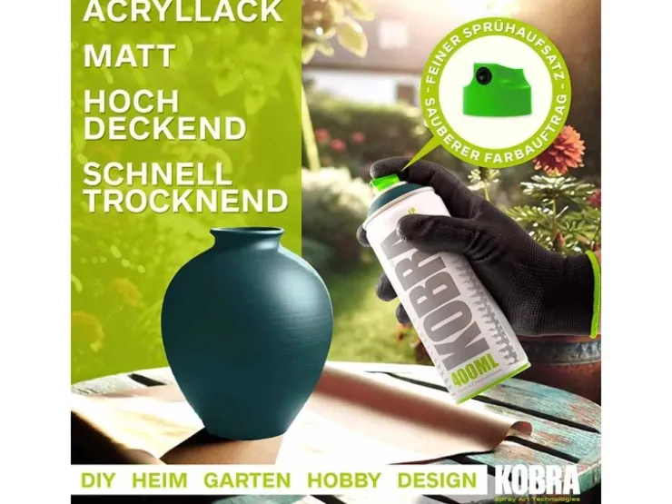Kobra LP Buntlack Spray 400ml Aquamarinblau Matt* Sprühlacke