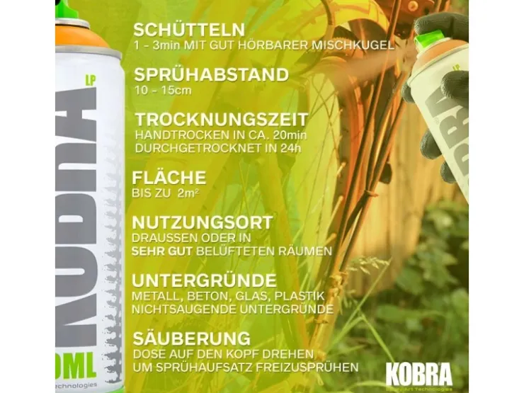 Kobra LP Buntlack Spray 400ml Aquamarinblau Matt* Sprühlacke