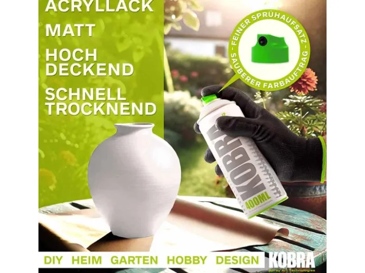 Kobra LP Buntlack Spray Pastell 400ml Altweiss Matt