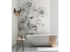 Komar Fototapete Embroidery Schwarz-Weiß 184 x 248 cm 611112