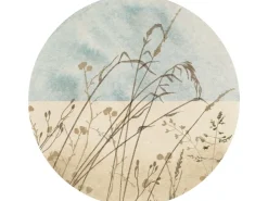 Komar Selbstklebende Runde Tapete Gazon Beige und Blau Ø 125 cm 611169