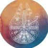 Komar Vliesfototapete Dot Star Wars Millennium Falcon selbstklebend Ø 125 cm* Tapezierzubehör