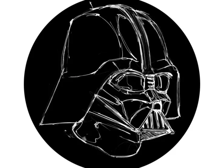 Komar Vliesfototapete Dot Star Wars Ink Vader selbstklebend Ø 125 cm* Tapezierzubehör