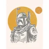 Komar Wandbild Star Wars Boba Fett Illustration Iconic 50 cm x 70 cm Beige