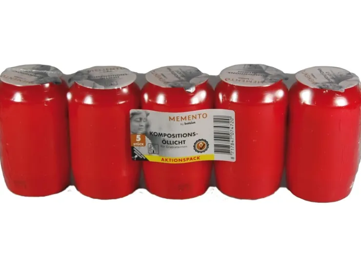 Bolsius Kompositions-Öllicht Nr. 3 Rot 5er-Pack