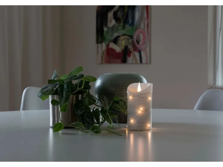 Konstsmide LED Echtwachskerze 3D Flamme Timer 13 LED Tropfen* Kerzen