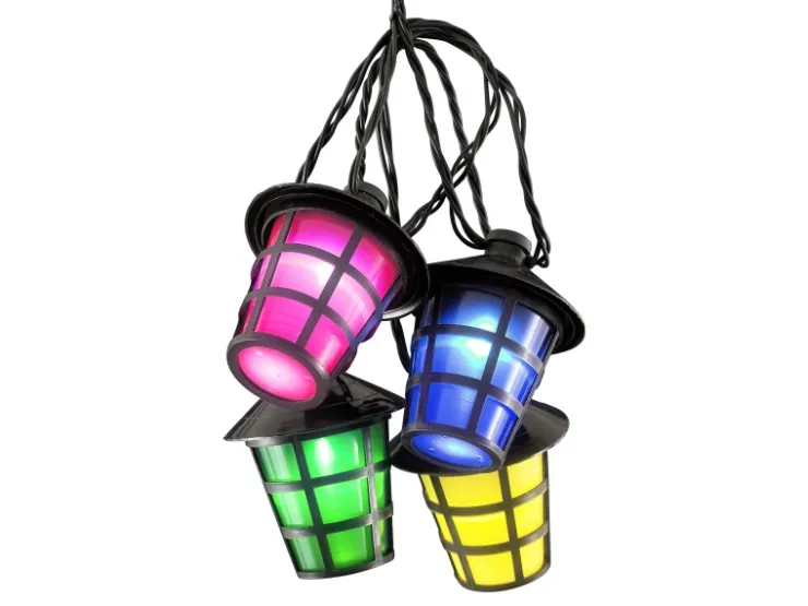 Konstsmide LED-Lichterkette Outdoor 20 Lampions Bunt