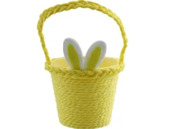 Korb mit Henkel Papier Ø 11 cm x 19 cm Gelb* Ostern