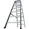 Krause Doppelleiter SePro D 2 x 7 Stufen 150 cm x 53 cm x 136 cm Eloxiert