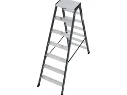 Krause Doppelleiter SePro D 2 x 7 Stufen 150 cm x 53 cm x 136 cm Eloxiert