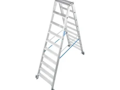 Krause Doppelleiter Stabilo 2 x 10 Stufen Fahrbar 235 cm x 82 cm x 197 cm