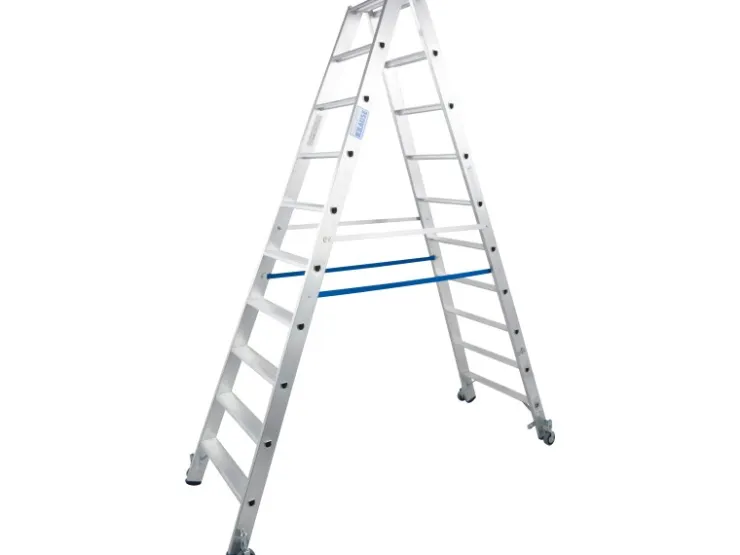 Krause Doppelleiter Stabilo 2 x 10 Stufen Fahrbar 235 cm x 82 cm x 197 cm