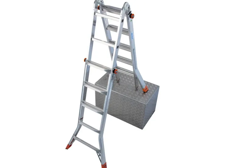 Krause Gelenk-Teleskopleiter TeleMatic 4 x 5 Sprossen 520 cm x 69 cm x 400 cm* Klapptritte