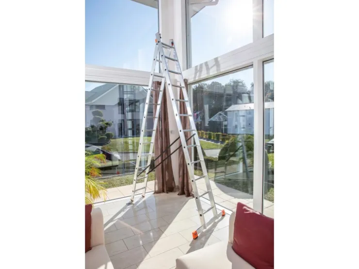 Krause Mehrzweckleiter Dubilo 2 x 12 Sprossen 585 cm x 97 cm x 157 cm* Klapptritte