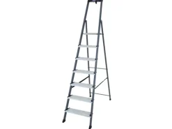 Krause Stehleiter Securo 7 Stufen Eloxiert 210 cm x 53 cm x 128 cm
