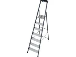 Krause Stehleiter Securo 7 Stufen Eloxiert 210 cm x 53 cm x 128 cm
