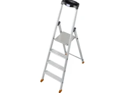 Krause Stehleiter Solido 4 Stufen 145 cm x 46 cm x 88 cm