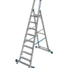 Krause Stehleiter Stabilo mit Traversen Fahrbar 8 Stufen 250 cm x 98 cm x 160 cm