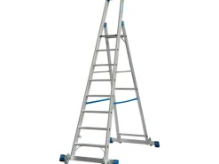 Krause Stehleiter Stabilo mit Traversen Fahrbar 8 Stufen 250 cm x 98 cm x 160 cm