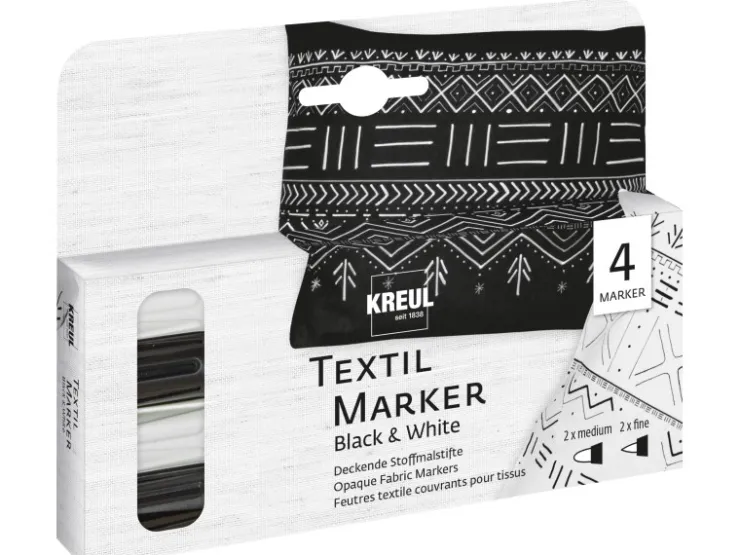 KREUL Textil Marker Opak 4er Set Black & White